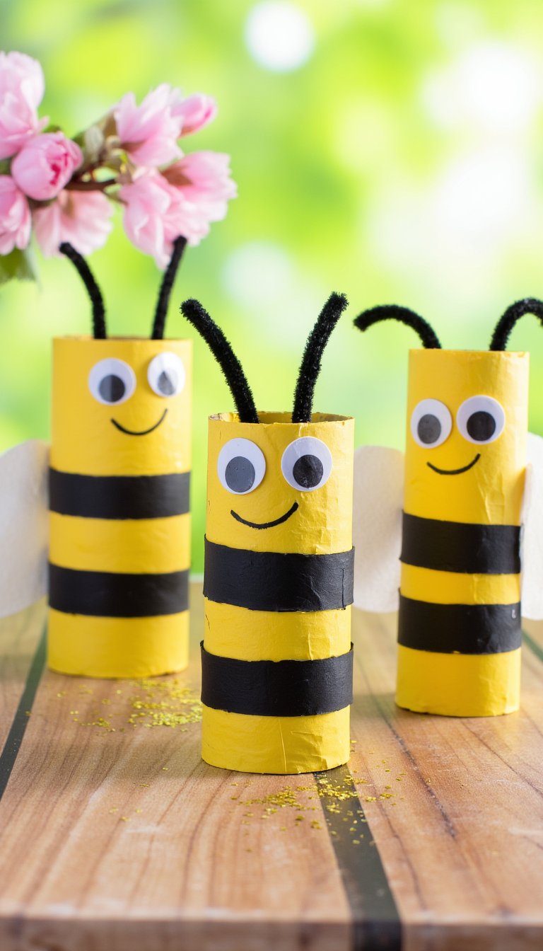 3. Busy Bumblebee Toilet Paper Roll Craft