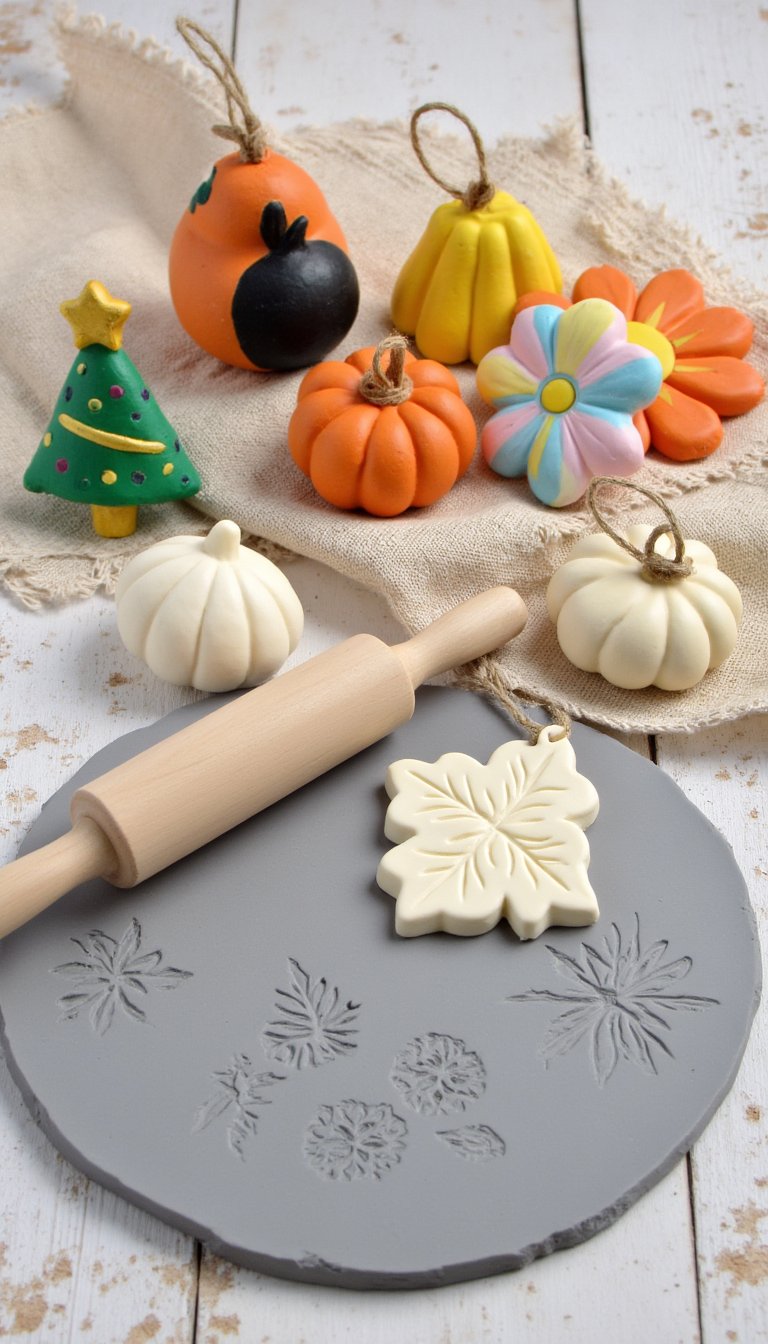 8. Air-Dry Clay Ornaments for Every Season