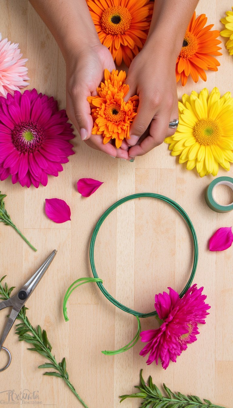4. Create a Vibrant DIY Flower Crown (Corona de Flores) Station