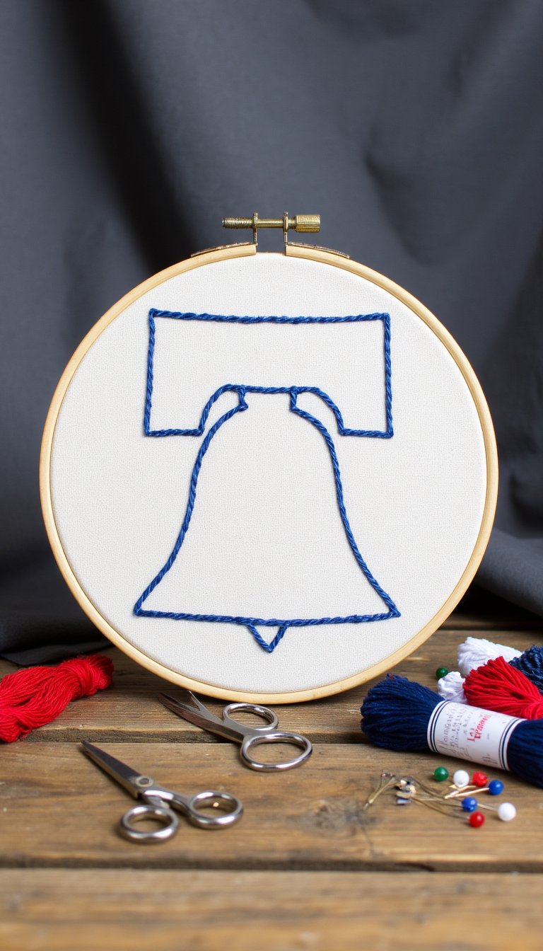 11. Liberty Bell Embroidery Hoop Art