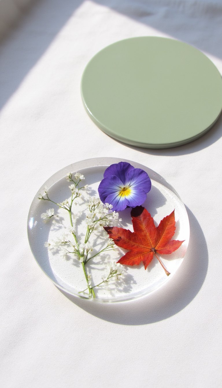 5. Pressed Flower Coasters