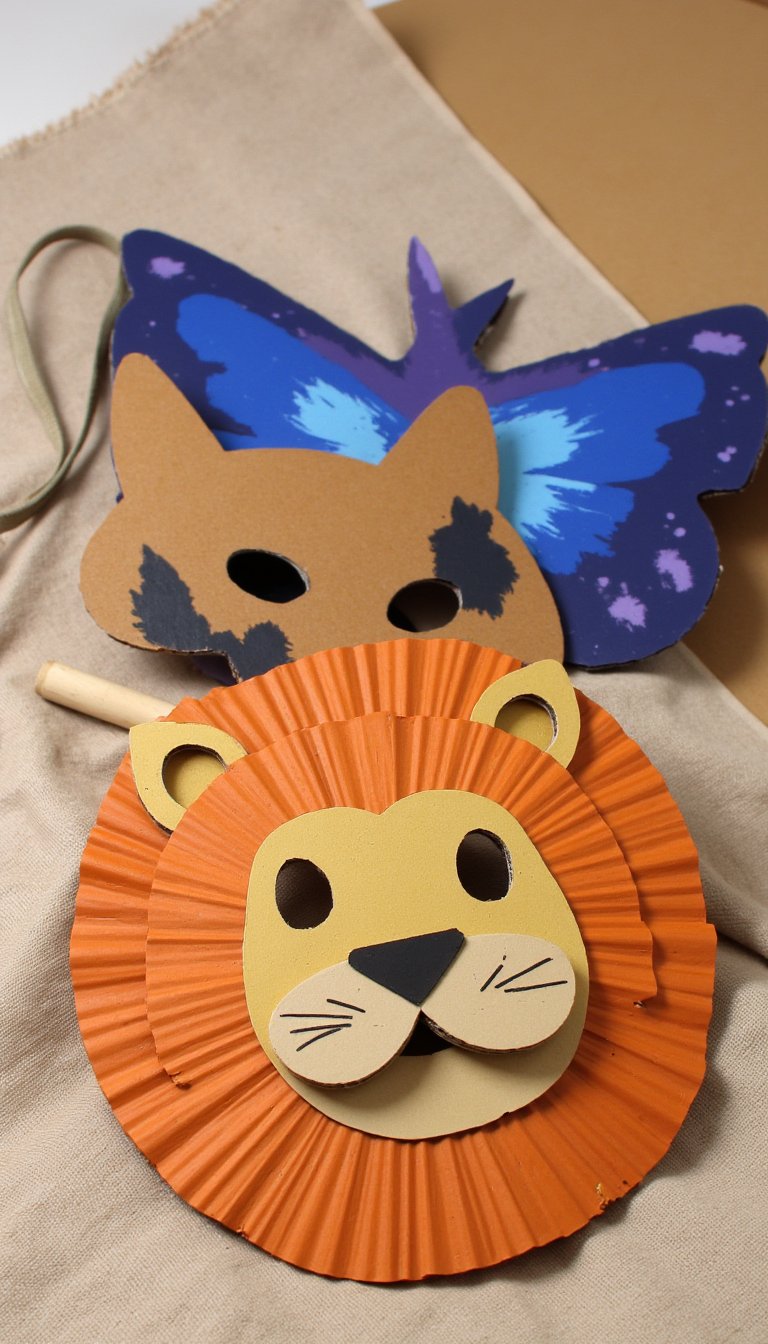 8. Cardboard Animal Masks