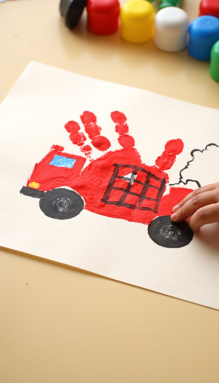 11. Handprint Fire Truck