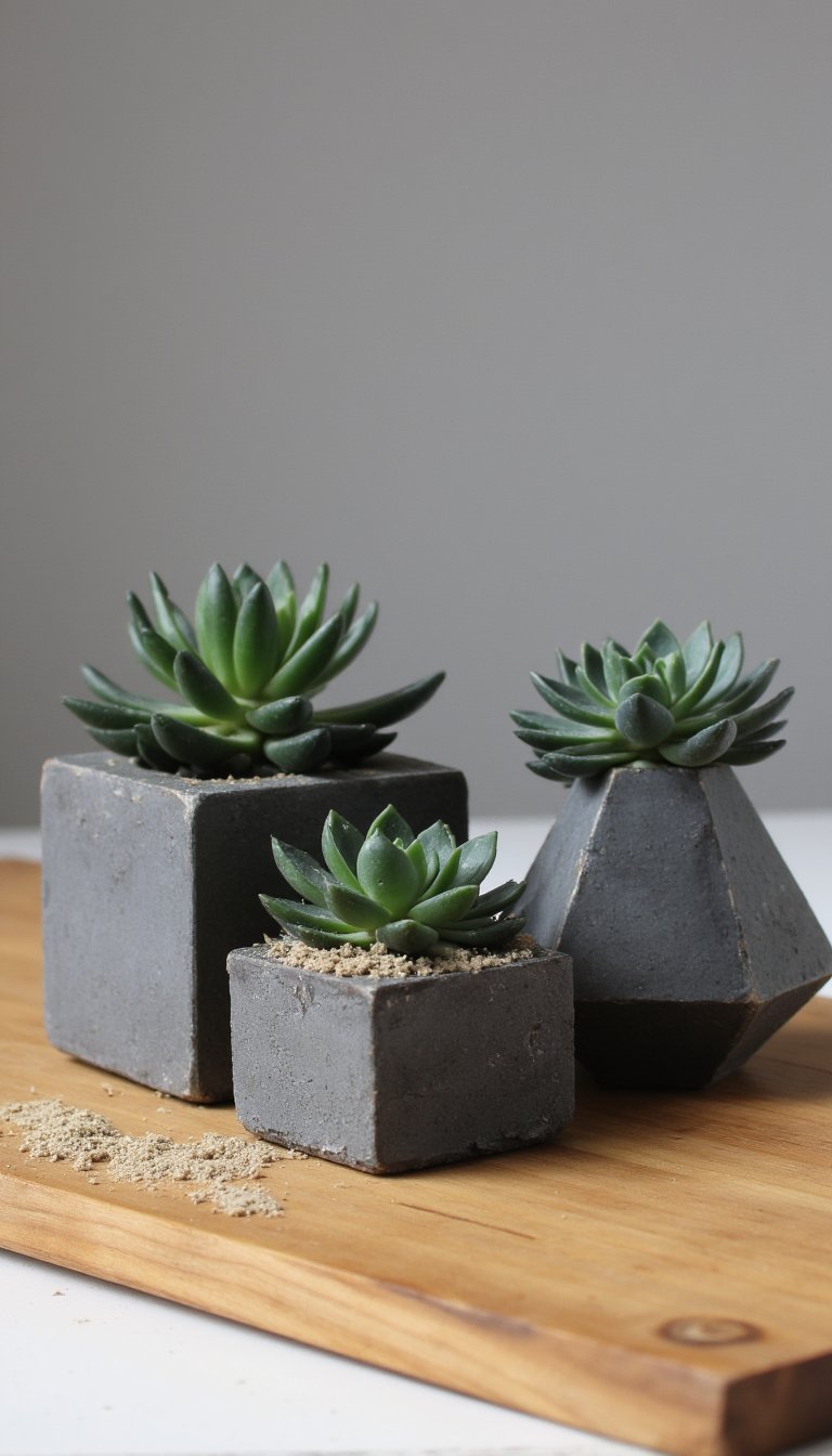 22. Concrete Geometric Planters