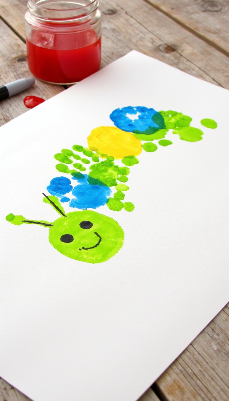 21. Fingerprint Fun Caterpillar