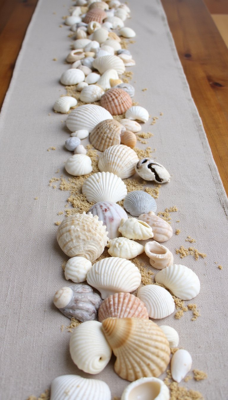 18. Textured Seashell Table Runner