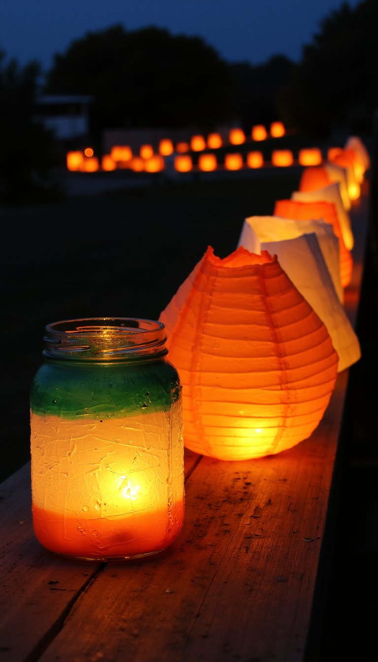 9. Tri-Color DIY Lanterns