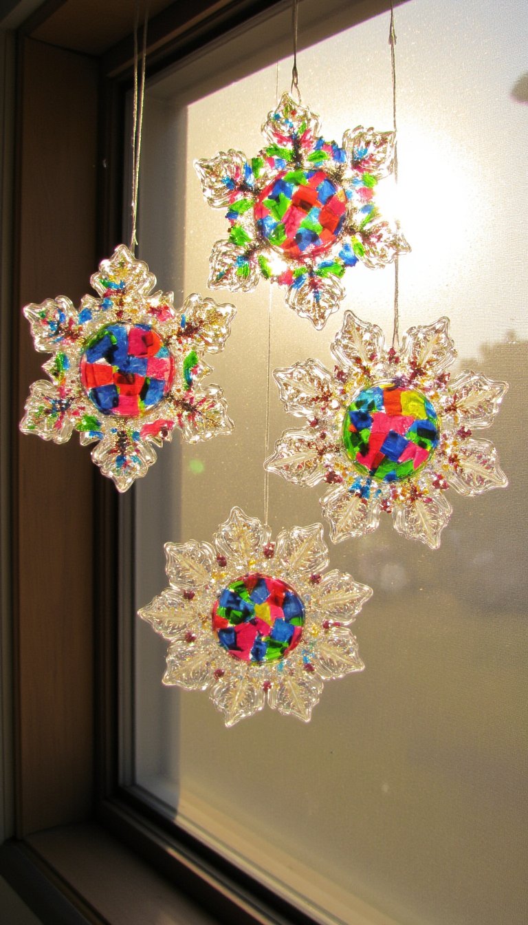 6. Sun-Catcher Snowflakes