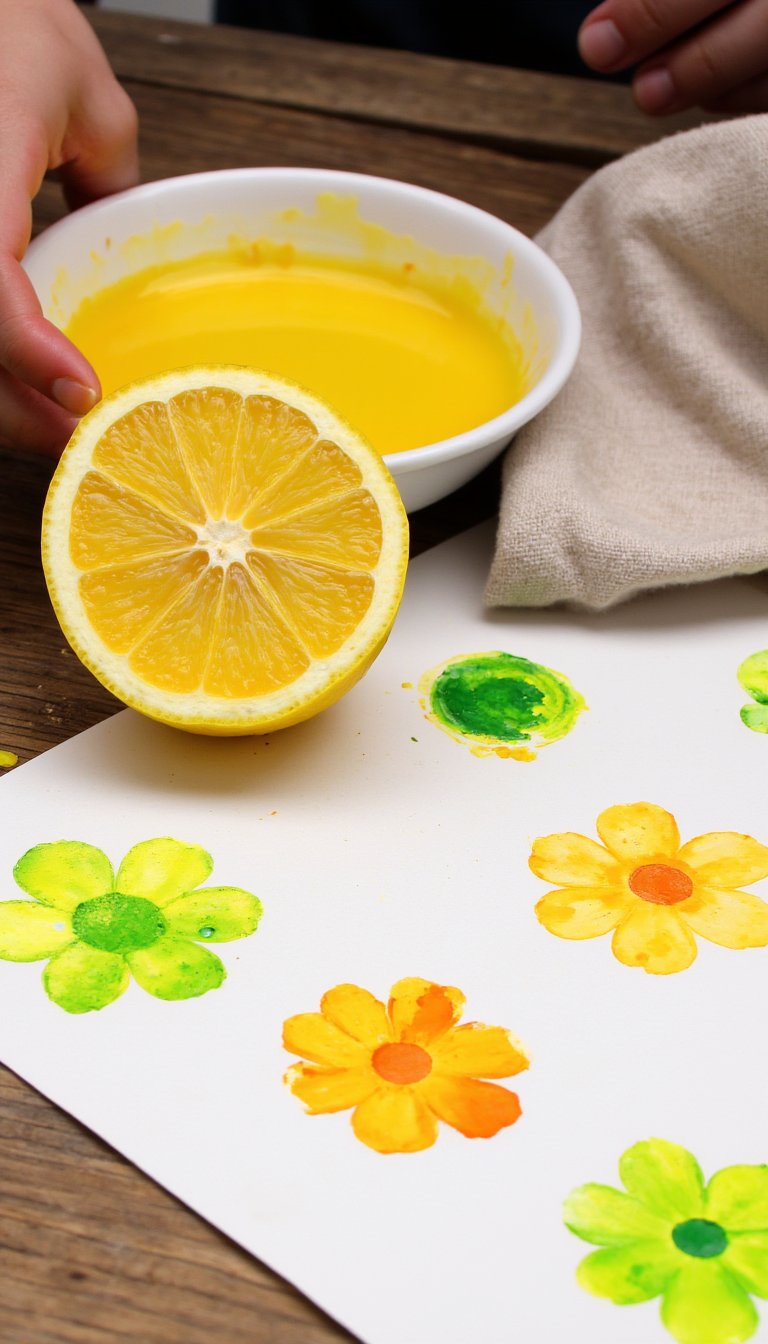 13. Citrus Stamp Art
