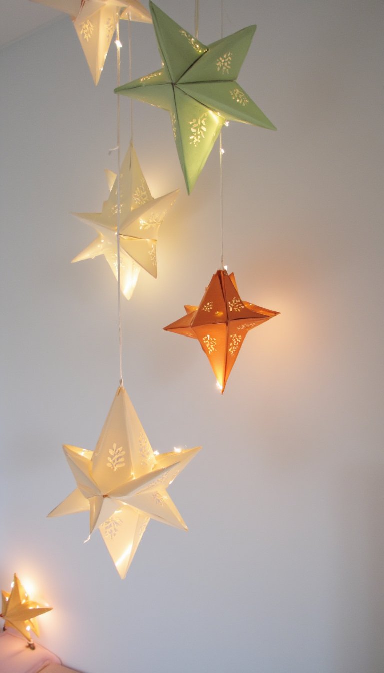 14. Hanging Paper Star Lanterns