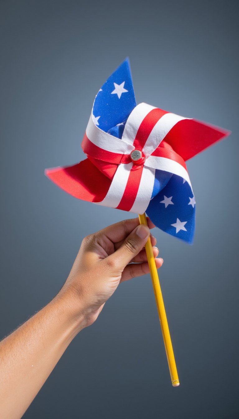 14. Patriotic Pinwheels for Flag Day