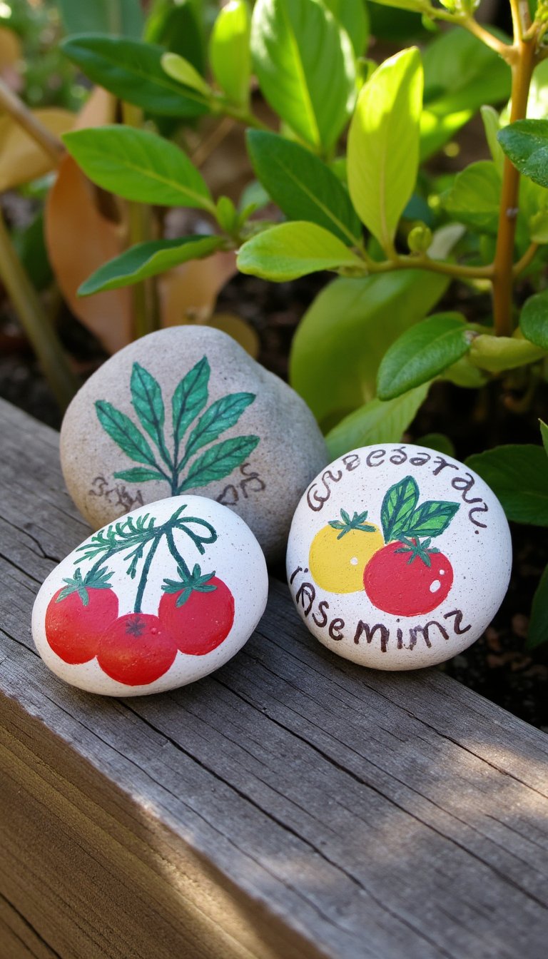 6. Painted Rock Garden Markers