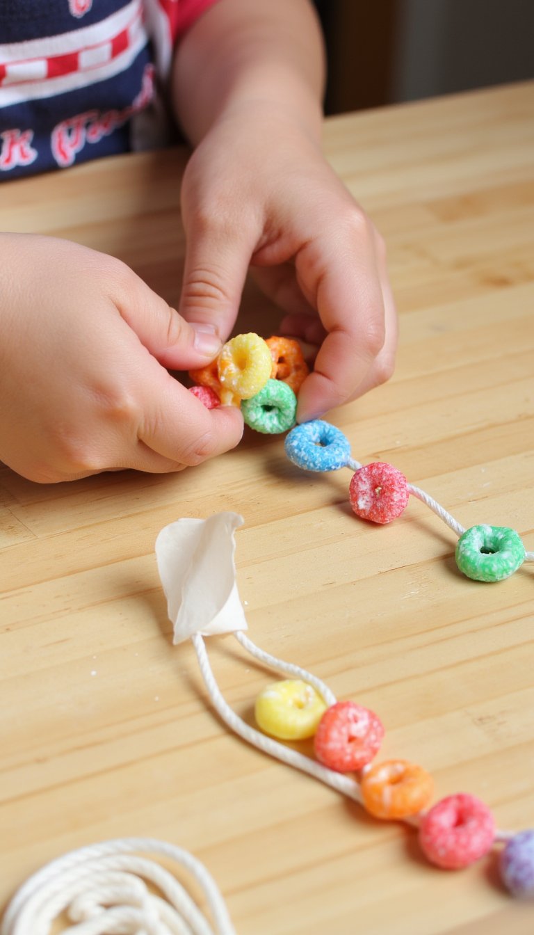 12. Froot Loop (or Cereal) Rainbow Necklaces
