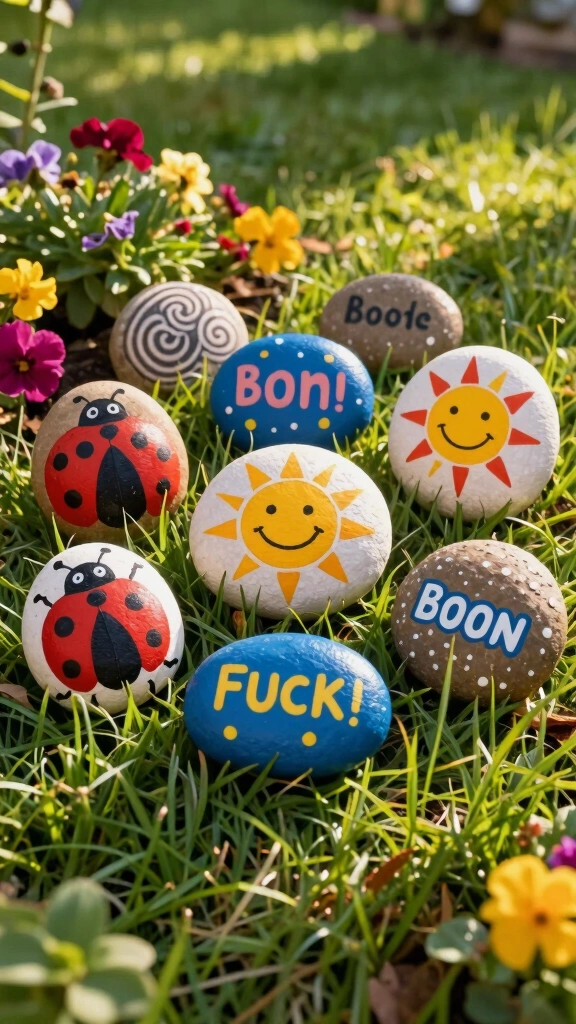 Hand-painted Garden Rocks