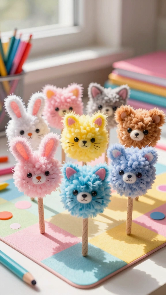 Cute Animal Pom Poms