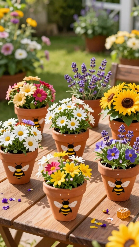 Bee-yond Beautiful Flower Pots