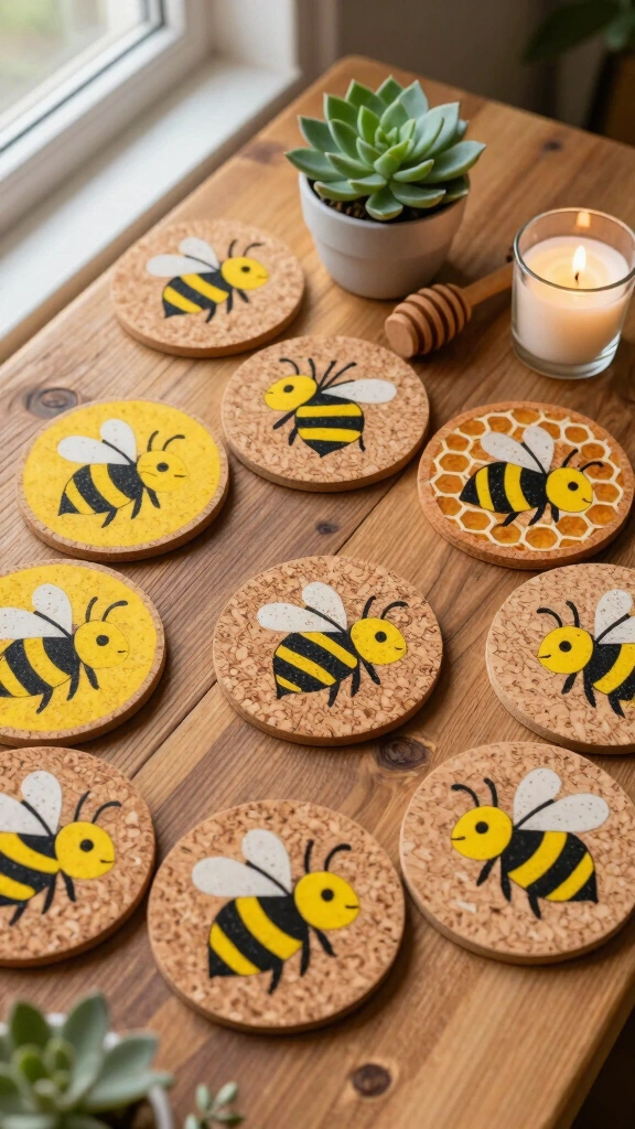 Bee-Themed Coasters