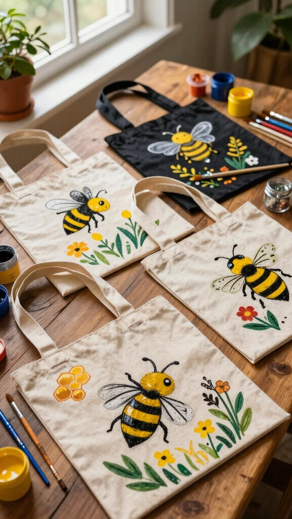 Bee-Themed Tote Bags