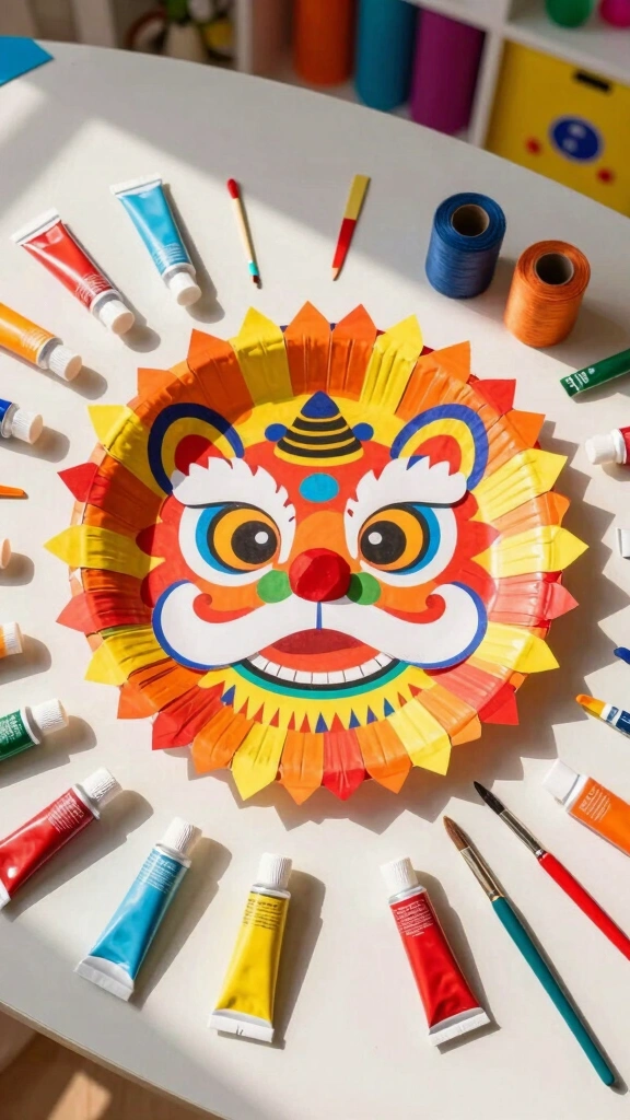 Paper Plate Lion Mask