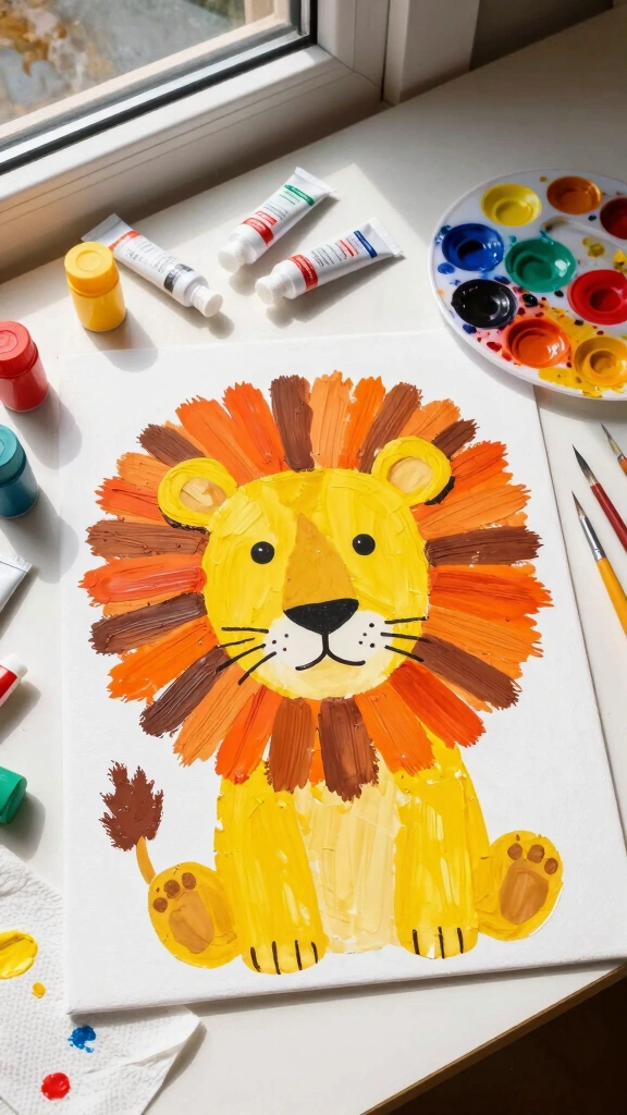 Lion Handprint Art
