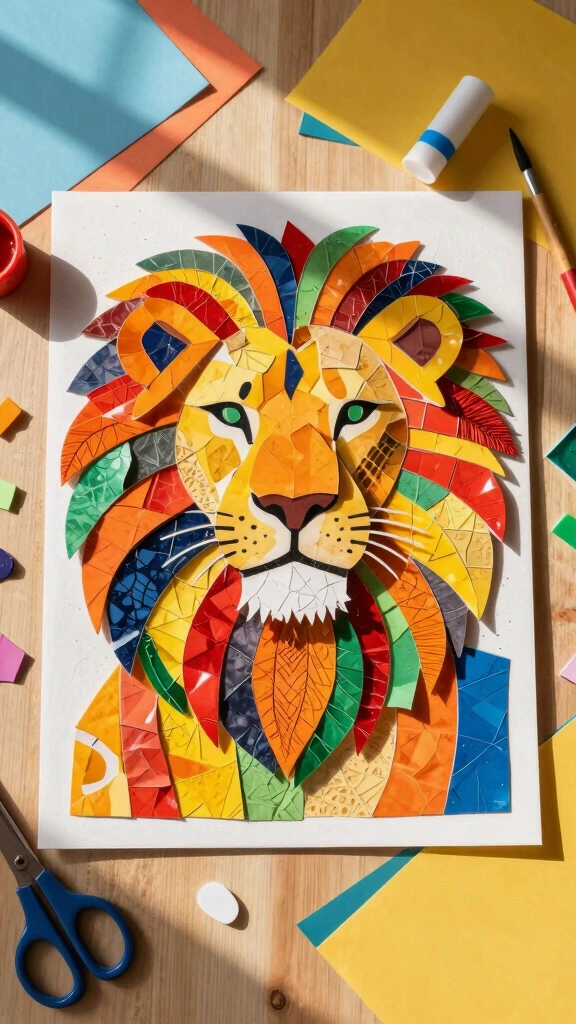 Lion Mosaic Artwork