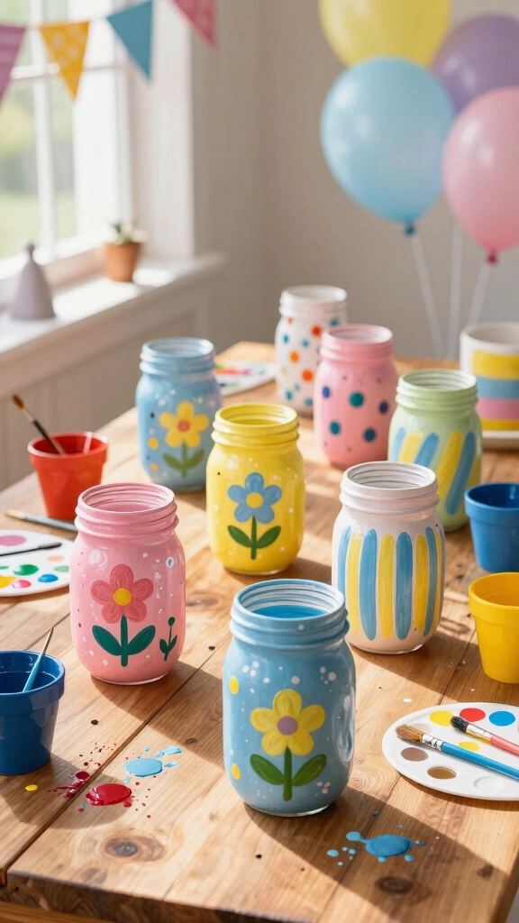 Hand-painted Mason Jars