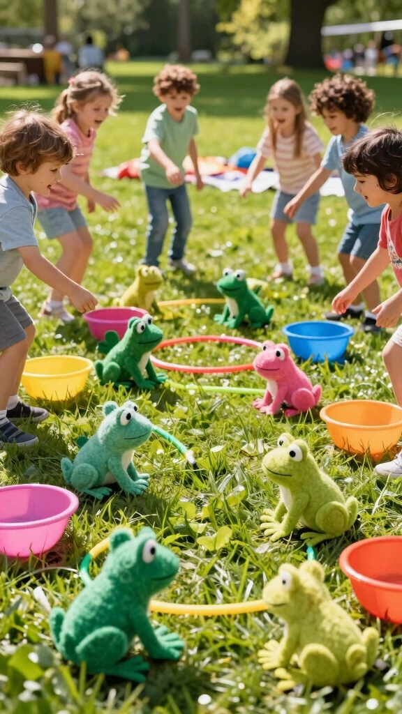 Felt Frog Toss Game