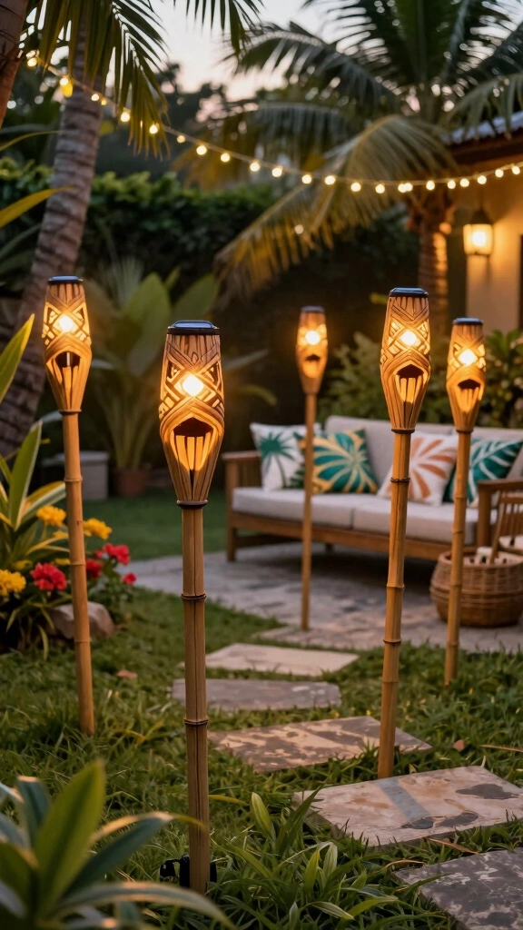 Solar Light Tiki Torches