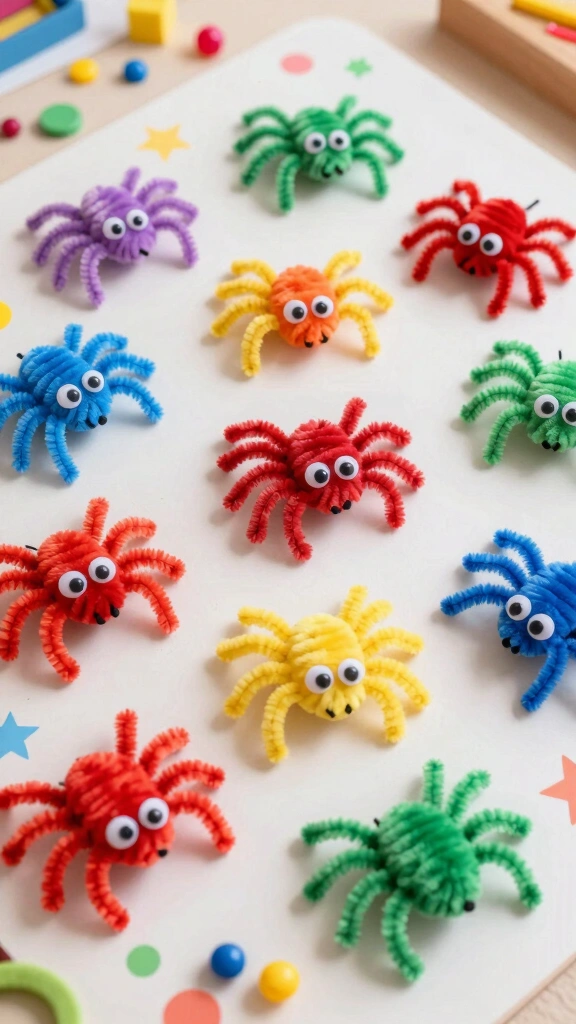 Pipe Cleaner Spiders