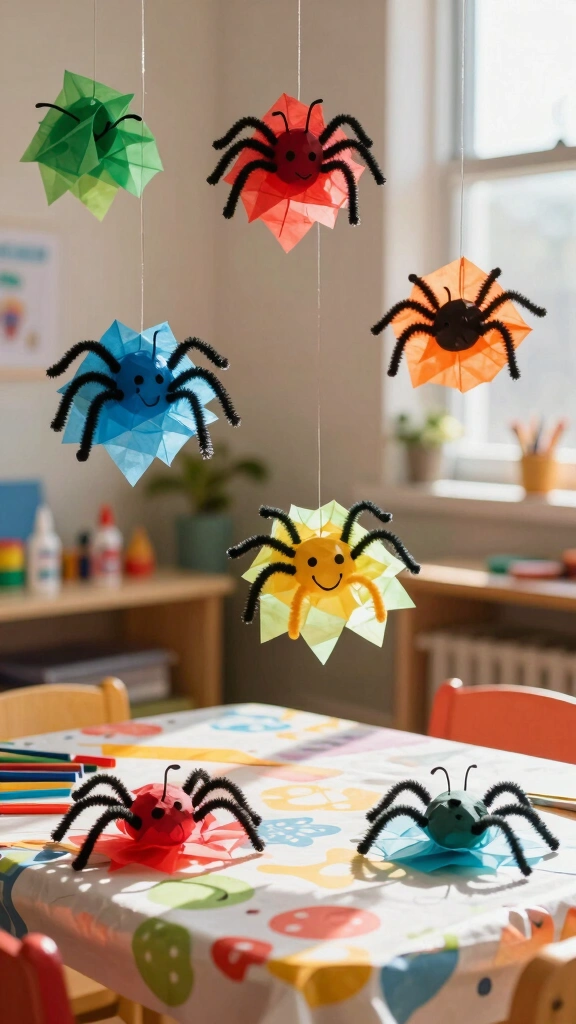 Tissue Paper Spiders