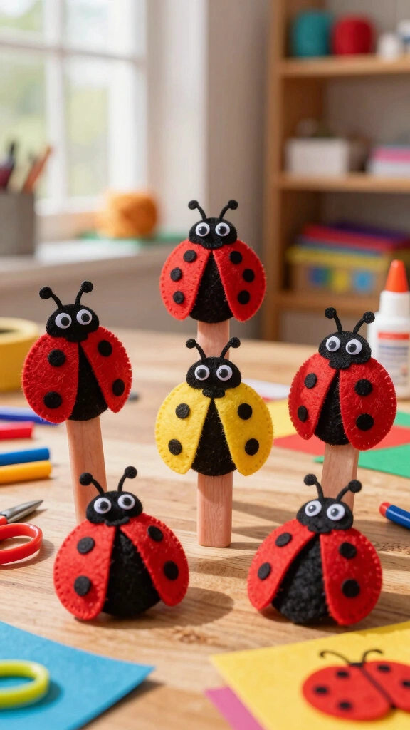 Ladybug Finger Puppets