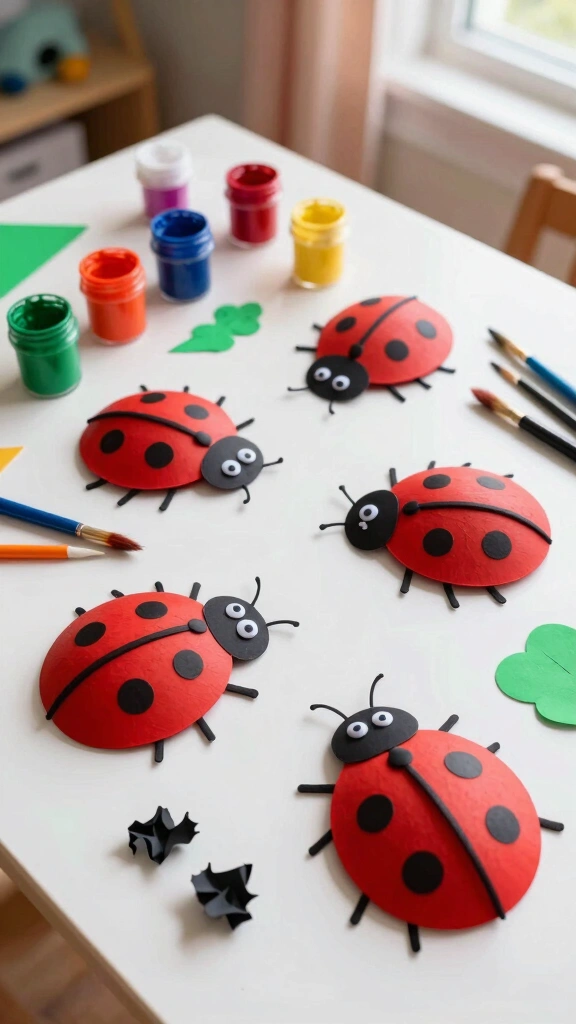 Ladybug Craft Stick Figures
