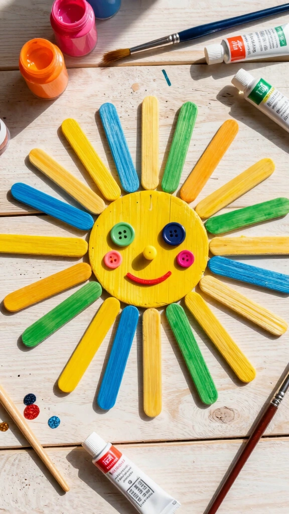 Popsicle Stick Sun Craft