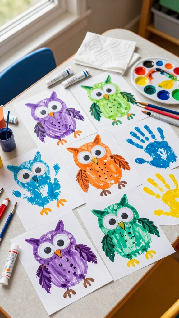 Handprint Owl Art