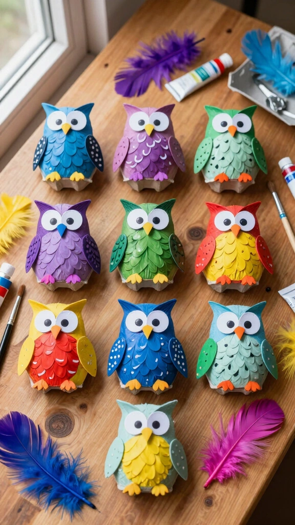 Egg Carton Owl