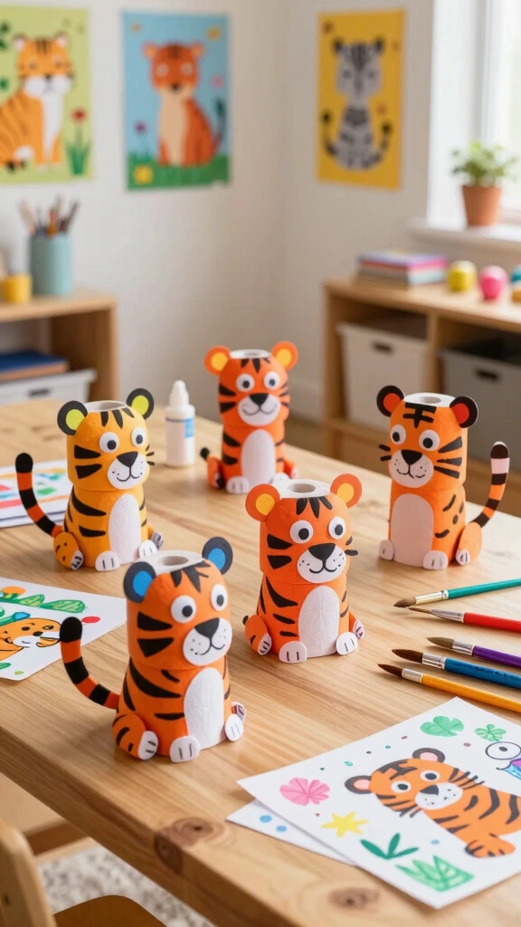 Toilet Paper Roll Tigers