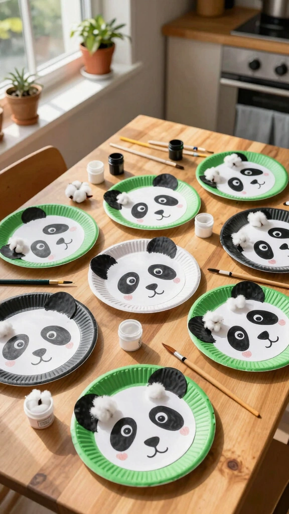 Paper Plate Pandas