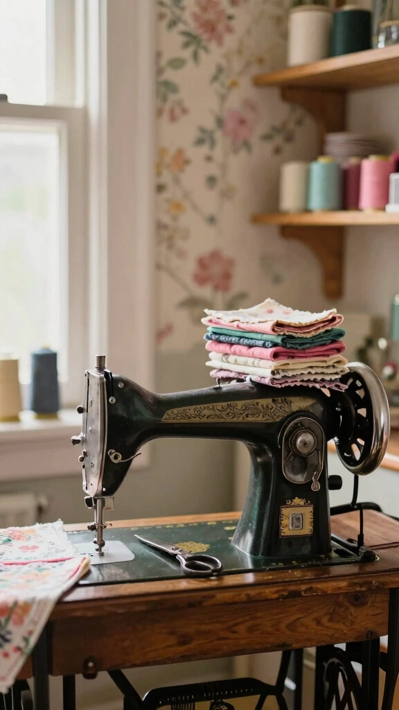 Vintage Sewing Machine Display