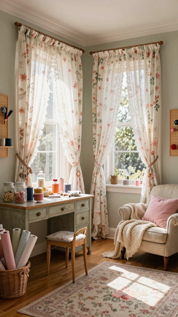 Floral or Lace Curtains