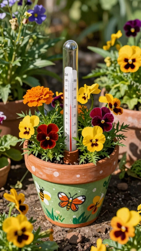 Flower Pot Thermometer