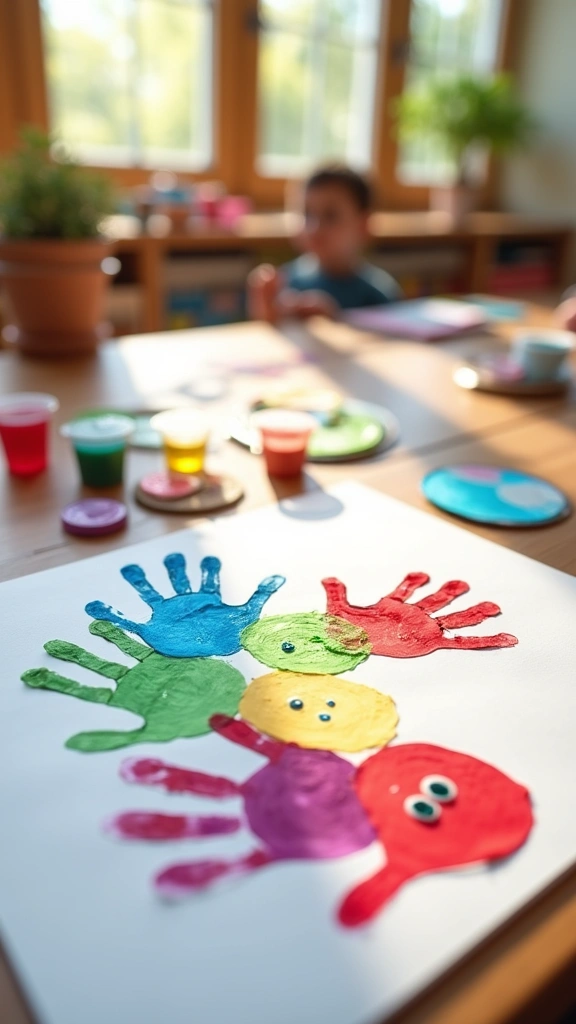 Colorful Handprint Caterpillars