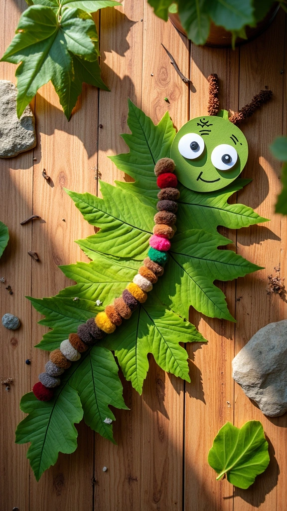 Leaf Caterpillar Collage