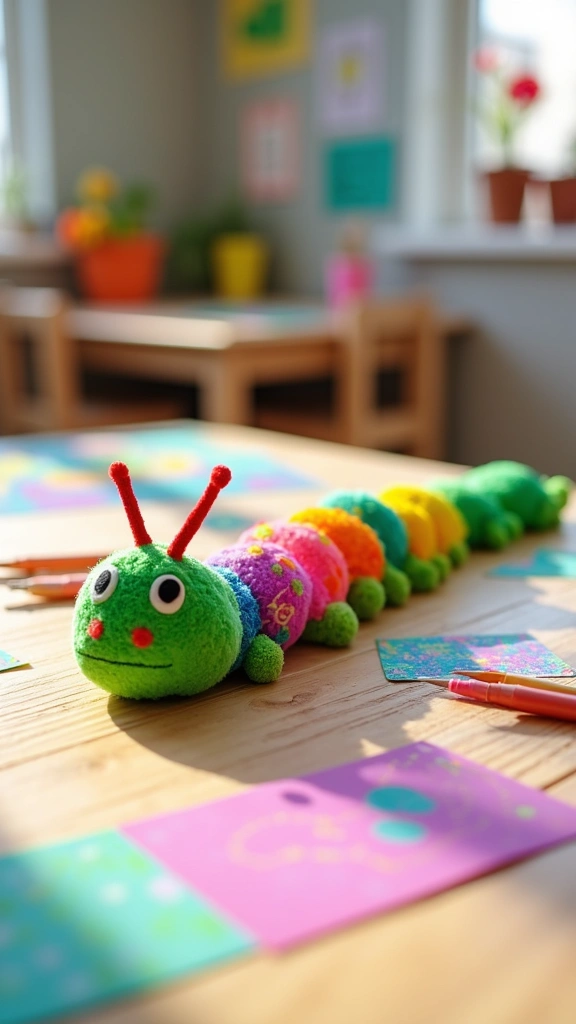 Magic Scratch Caterpillar Art