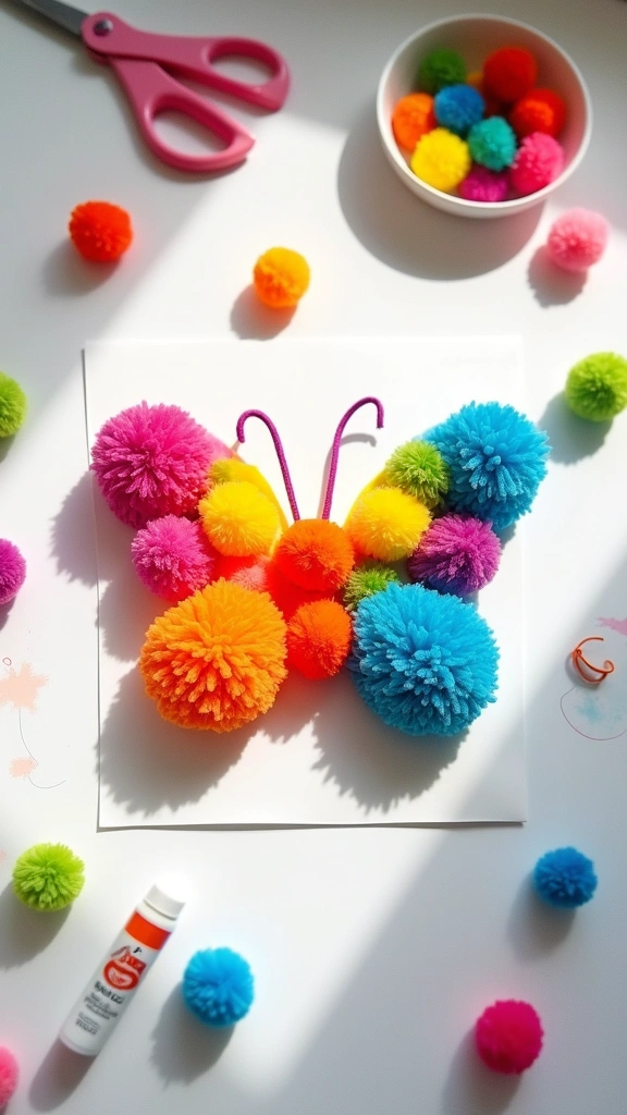 Pom-Pom Butterfly Craft