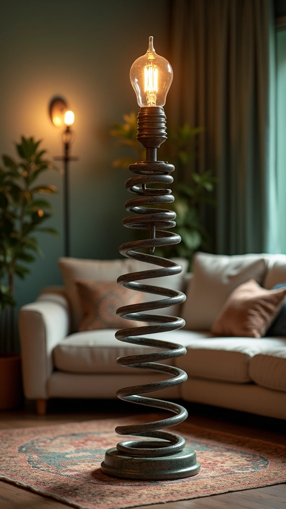 Bed Spring Flooring Lamp