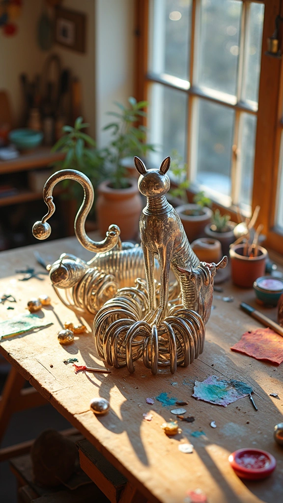 Playful Bed Spring Sculpture