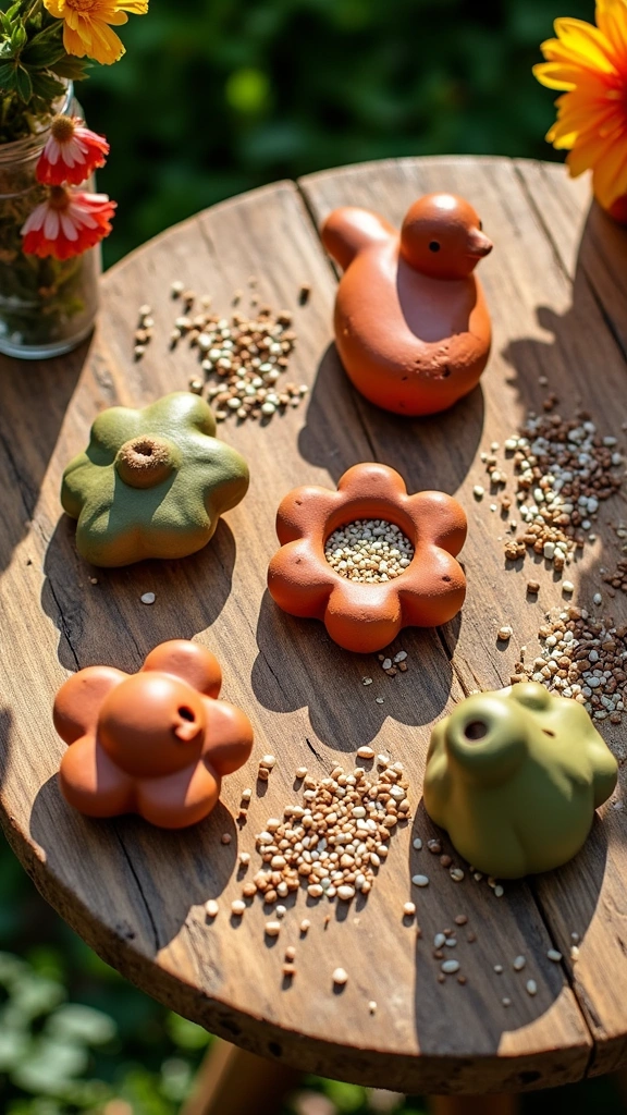 Clay Bird Feeders