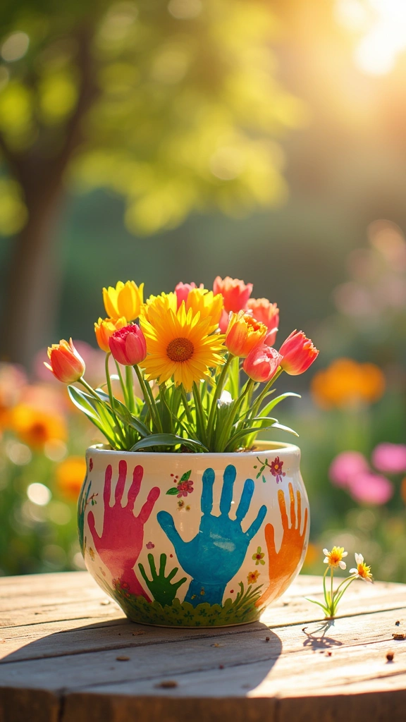 Handprint Flower Pot