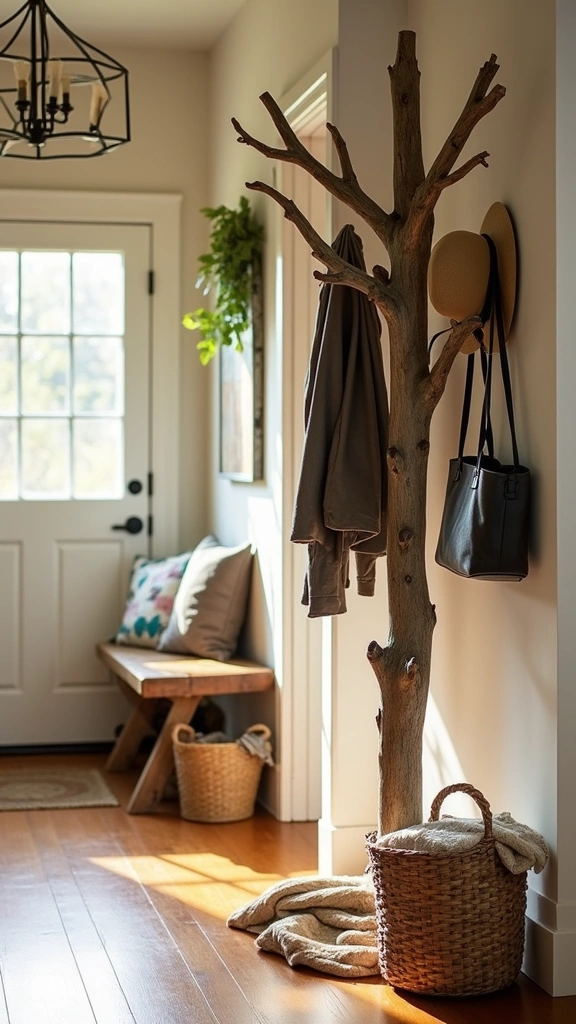 Rustic Branch Coat Rack