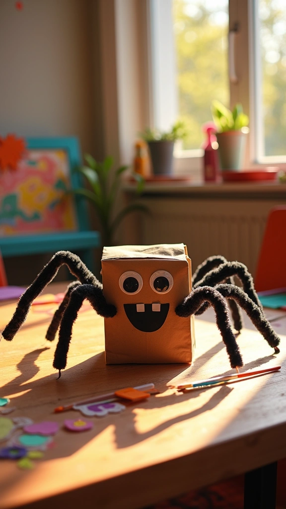 Paper Bag Spider Puppet